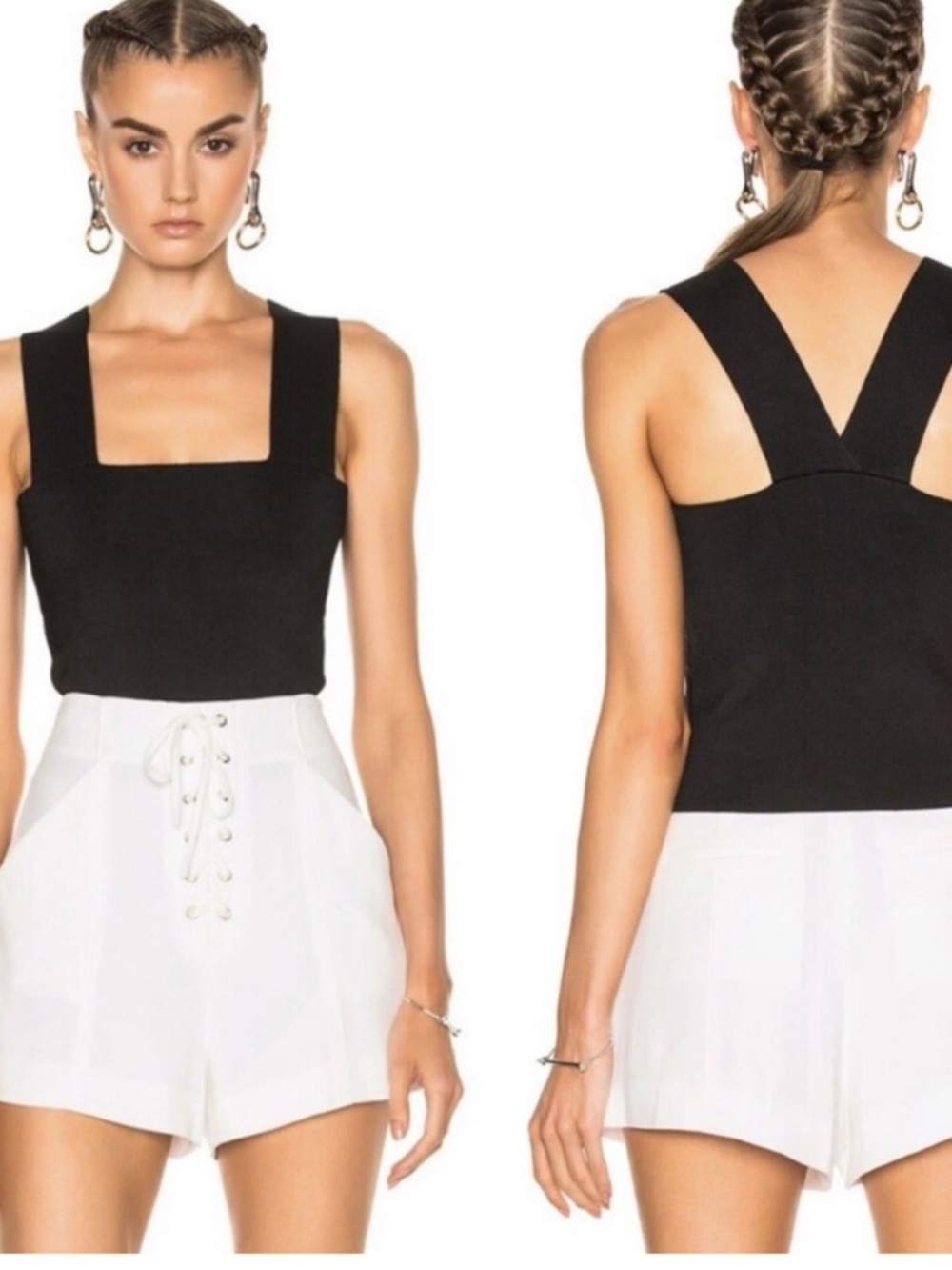 A.L.C. Lia Bandage Black Cross-Back Cropped Top